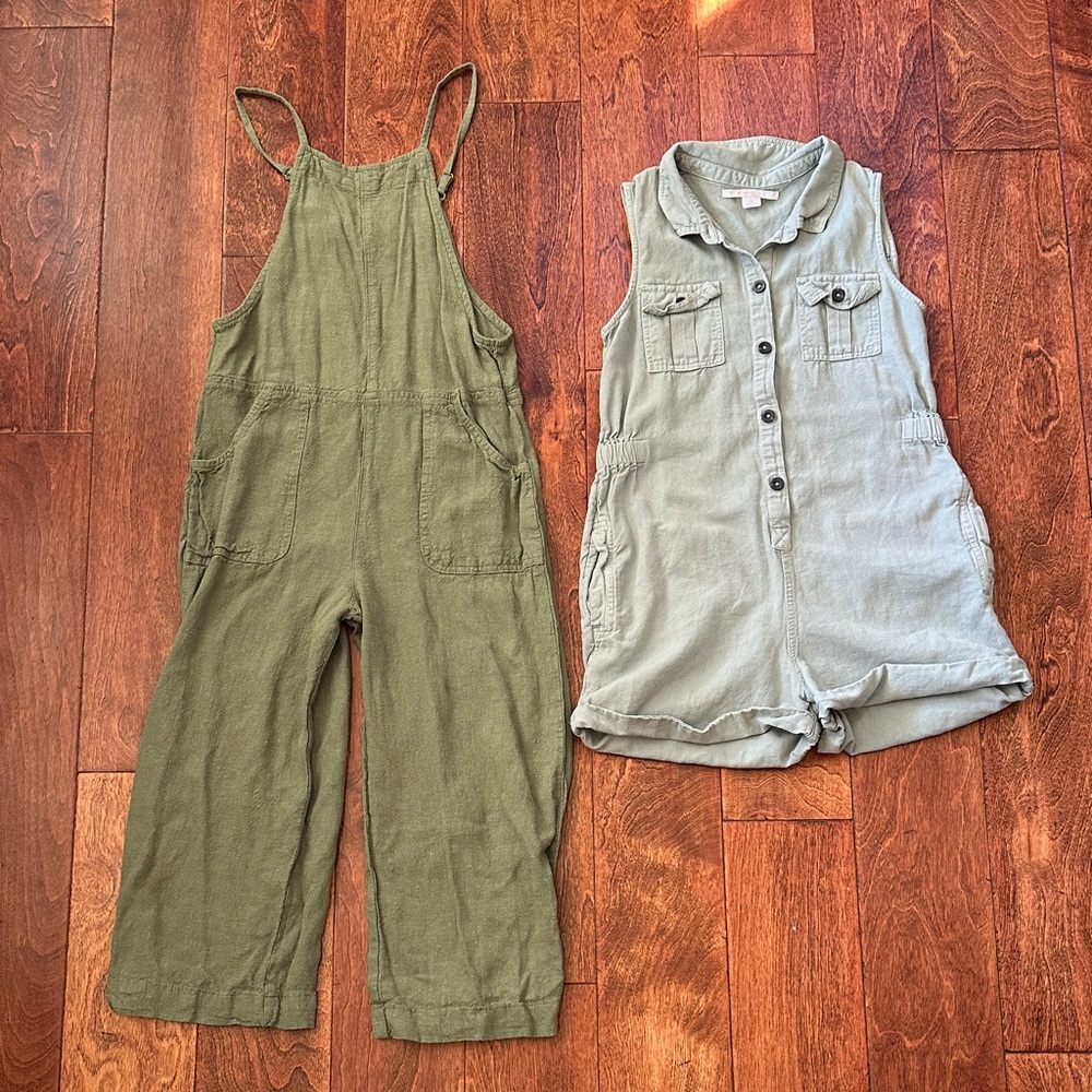O'Neill & cat & jack Olive and Light green romper